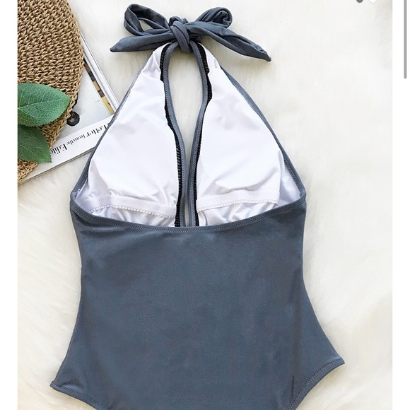 **NWT Size M Grey One-Piece Swimsuit - Picture 2 of 3